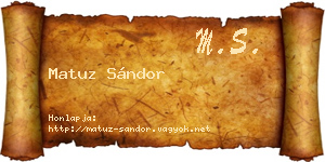 Matuz Sándor névjegykártya