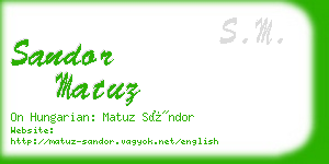 sandor matuz business card